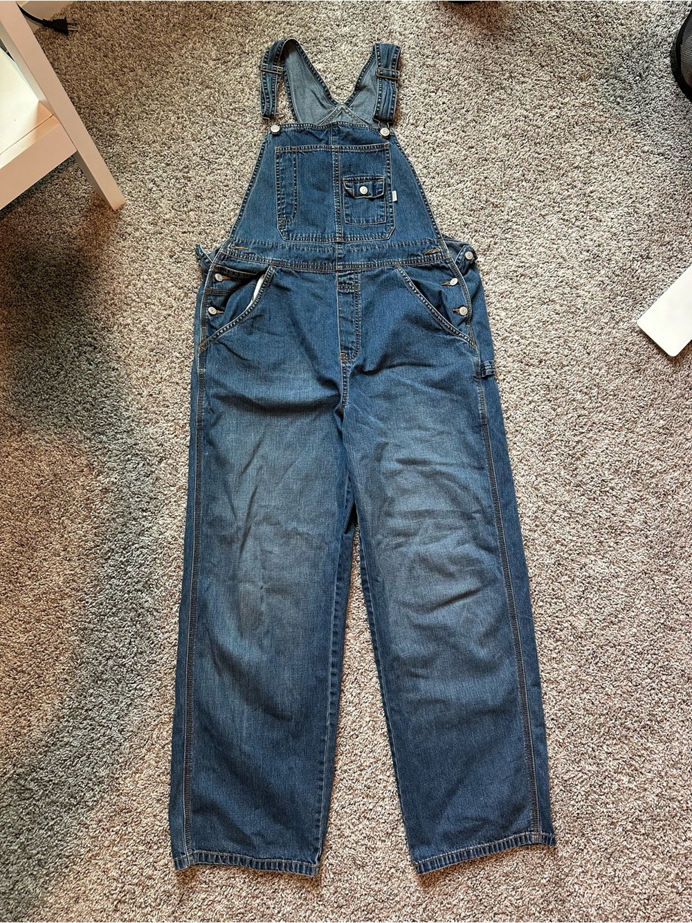 Old Navy Blue Denim Bib Overalls 100% Cotton Unisex Workwear Vintage Y2K 00s 90s